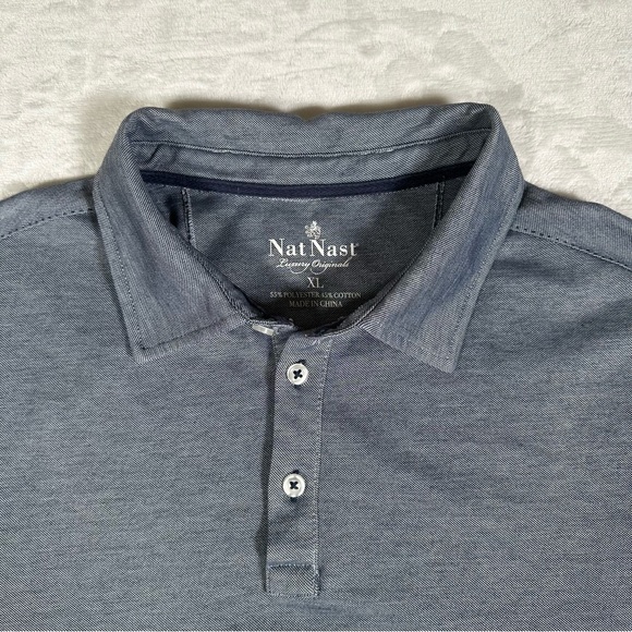 Nat Nast Polo Shirt Men Size XL Gray Short Sleeve Stretch Comfort Golf EUC - Picture 3 of 10